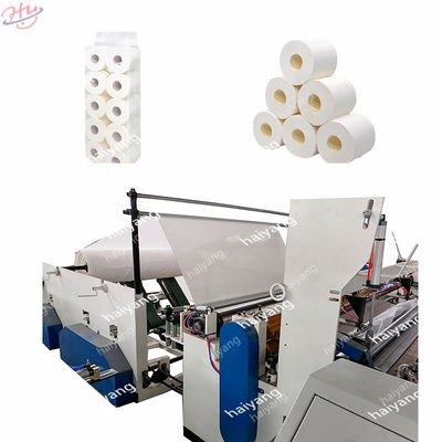 Automatische Toiletten-Seidenpapier-Rollenrückspulenumwandlung, Maschine mit der Perforation und der Prägung herstellend
